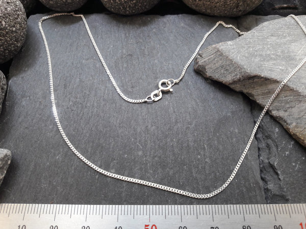 Halskette - 1,2 mm Flachpanzerkette in 925er Silber (HK-FP/1,2)