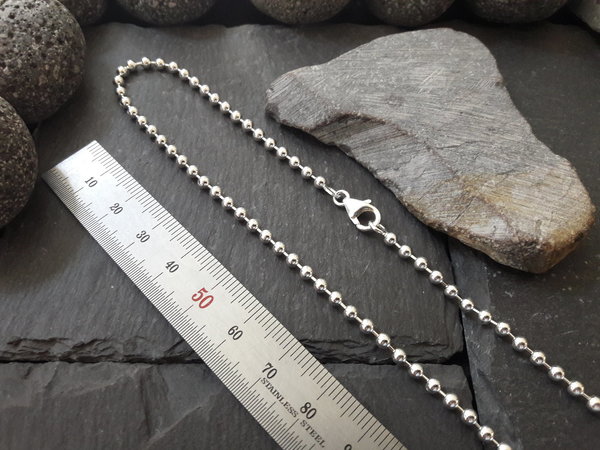 Halskette - 3,0 mm Kugelkette in 925er Silber, 50 cm (HK-KK/3,0-50)